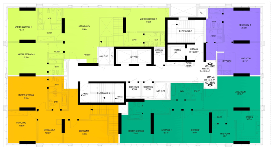 Typical Floor plan ADCP P/1939 in Khalidiya Abu Dhabi